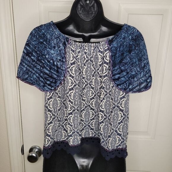 GYPSY 05 {Anthropologie} Size S Rayon Flutter sleeve to Top ECLIPSE - Picture 5 of 7